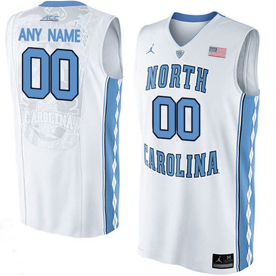 Men's Customized North Carolina Tar Heels Personalized College Basketball Jersey - White