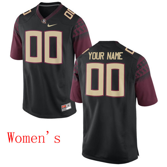 Women's Florida State Seminoles Customized College Football Limited Jersey - Black