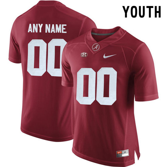 Youth  Alabama Crimson Tide Customize College Football Limited Jersey - Crimson