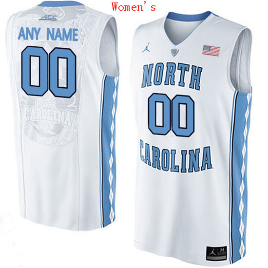 Women's North Carolina Tar Heels Customized College Basketball Jersey - White