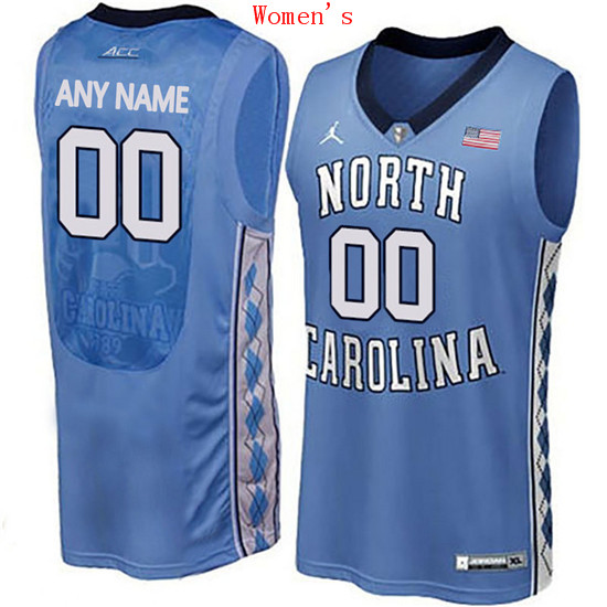 Women's North Carolina Tar Heels Customized College Basketball Jersey - Blue