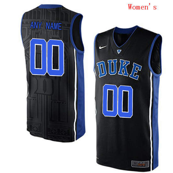 Women's Duke Blue Devils 2017 Black V Neck Custom College Basketball Authentic Jersey