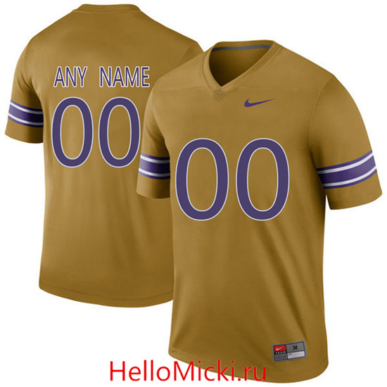 Men's LSU Tigers Customized Nike Gridiron Gold Limited College Football Throwback Legand Jersey