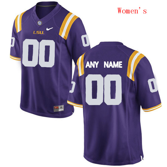 Womens LSU Tigers Custom  Ja'Marr Chase Kardell Thomas Joe Burrow Grant Delpit Nike Purple Football Jersey