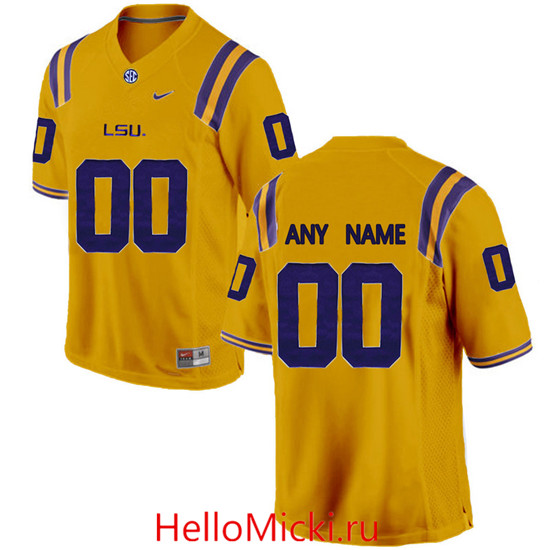 Mens LSU Tigers Custom Eric Reid Bert Jones Billy Cannon Jerry Stovall Jarvis Landry Clyde Edwards-Helaire Nike Gold Retro Football Jersey