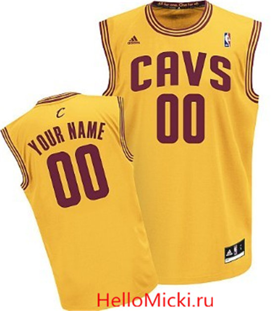 Mens Cleveland Cavaliers Customized Yellow Jersey