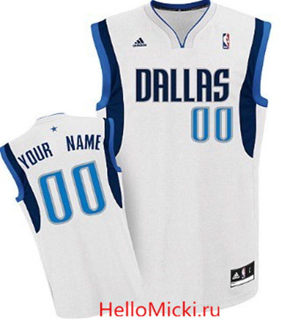 Mens Dallas Mavericks Customized White Jersey