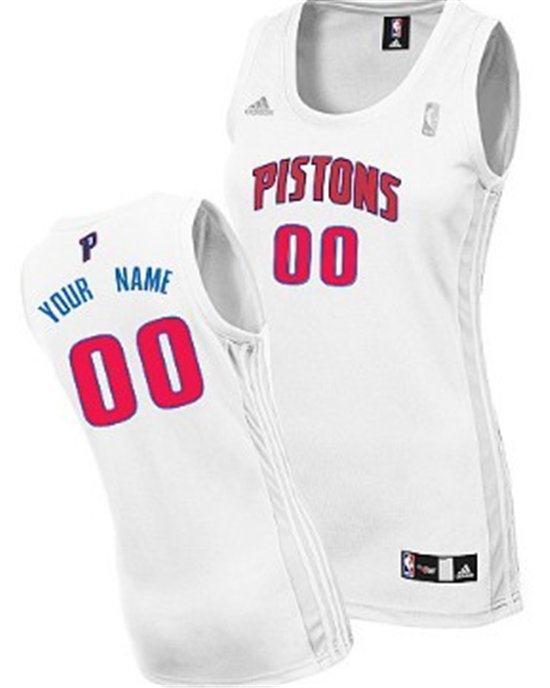 Womens Detroit Pistons Customized White Jersey