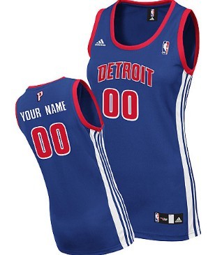 Womens Detroit Pistons Customized Blue Jersey