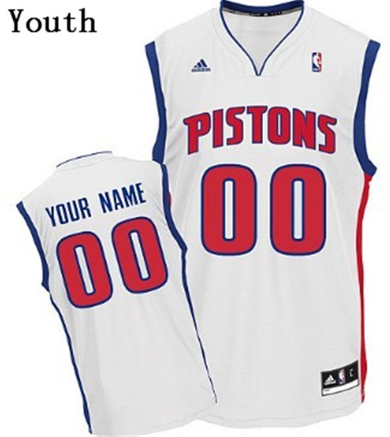 Kids Detroit Pistons Customized White Jersey