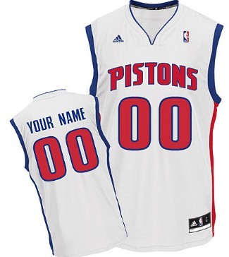 Mens Detroit Pistons Customized White Jersey