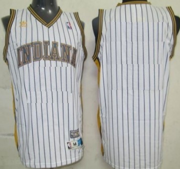 Mens Indiana Pacers Customized White Pinstripe Throwback Jersey