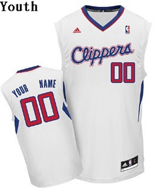 Kids Los Angeles Clippers Customized White Jersey