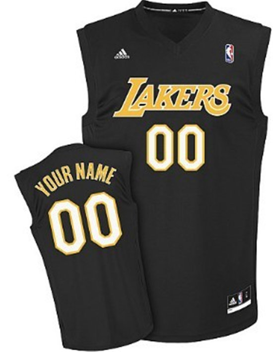 Mens Los Angeles Lakers Customized Black Fashion Jersey