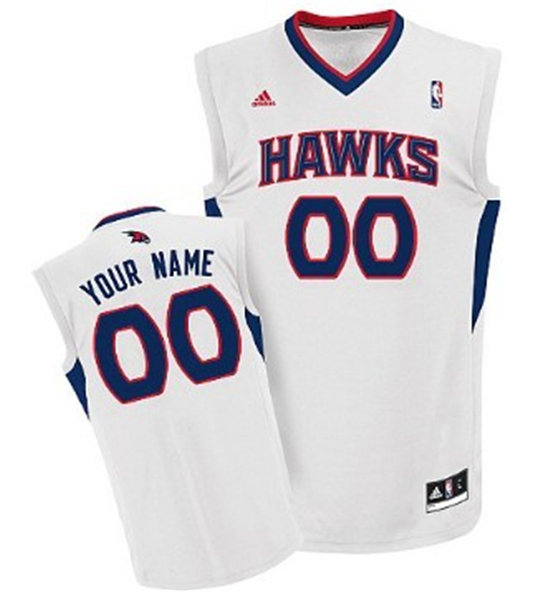 Mens Atlanta Hawks Customized White Jersey