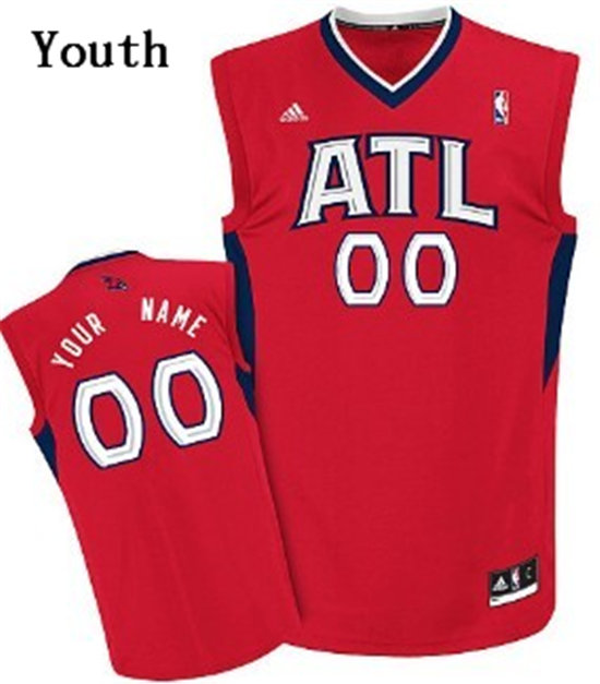 Kids Atlanta Hawks Customized Red Jersey