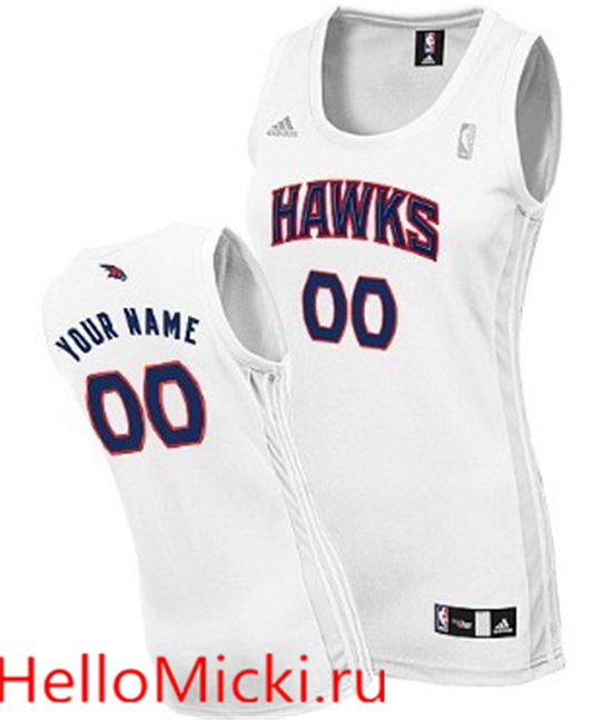 Womens Atlanta Hawks Customized White Jersey