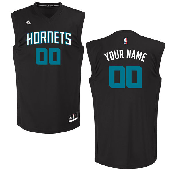 Men's Charlotte Hornets adidas Black Custom Chase Jersey