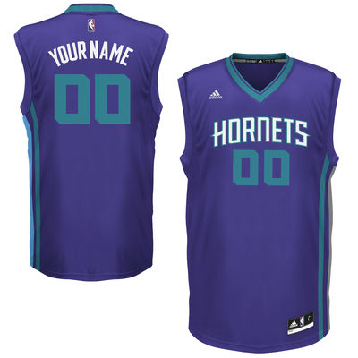 Mens Charlotte Hornets adidas Purple Custom Swingman Road Jersey