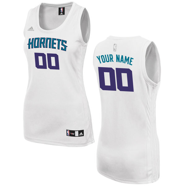 Women's Charlotte Hornets adidas White Custom Fashion Jersey