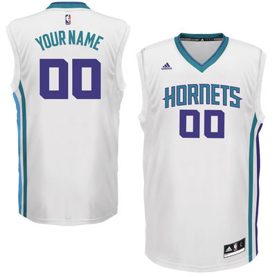 Men's Charlotte Hornets adidas White Custom Replica Basketball Jersey