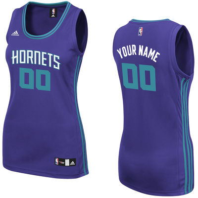 Women's Charlotte Hornets adidas Purple Custom Replica Road Jersey