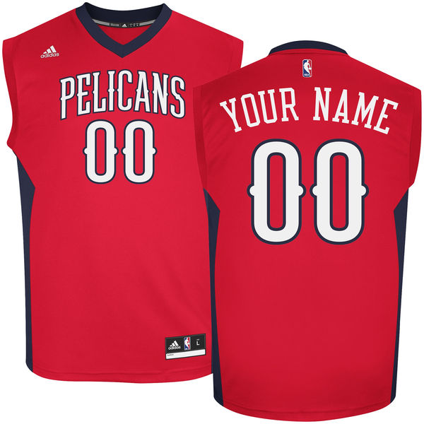 Women's New Orleans Pelicans adidas Custom Replica Alternate Jersey - Red