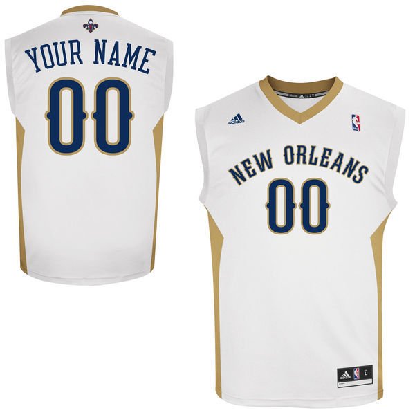 Men's adidas New Orleans Pelicans Custom Replica Home Jersey - White