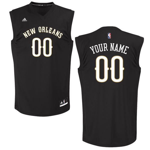 Men's New Orleans Pelicans adidas Black Custom Chase Jersey