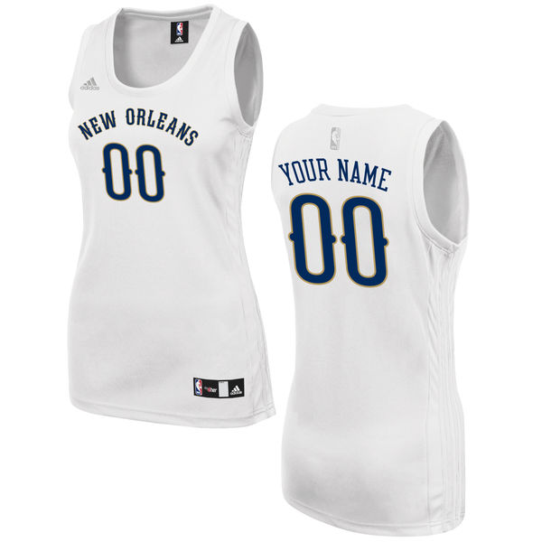Women's New Orleans Pelicans adidas White Custom Fashion Jersey