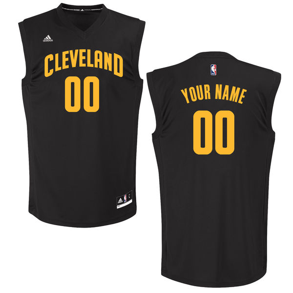 Men's Cleveland Cavaliers adidas Black Custom Chase Jersey