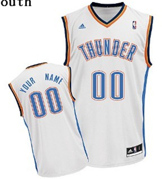 Kids Oklahoma City Thunder Customized White Jersey