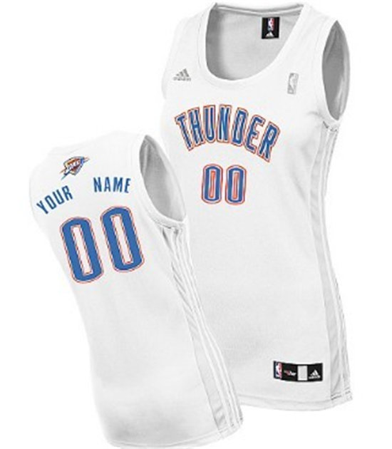 Womens Oklahoma City Thunder Customized White Jersey