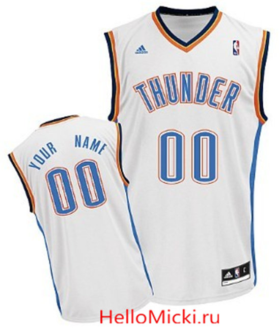 Mens Oklahoma City Thunder Customized White Jersey