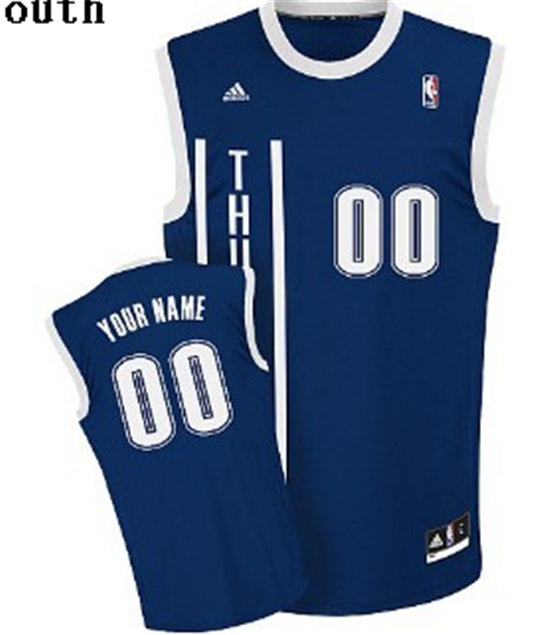 Kids Oklahoma City Thunder Customized Navy Blue Jersey