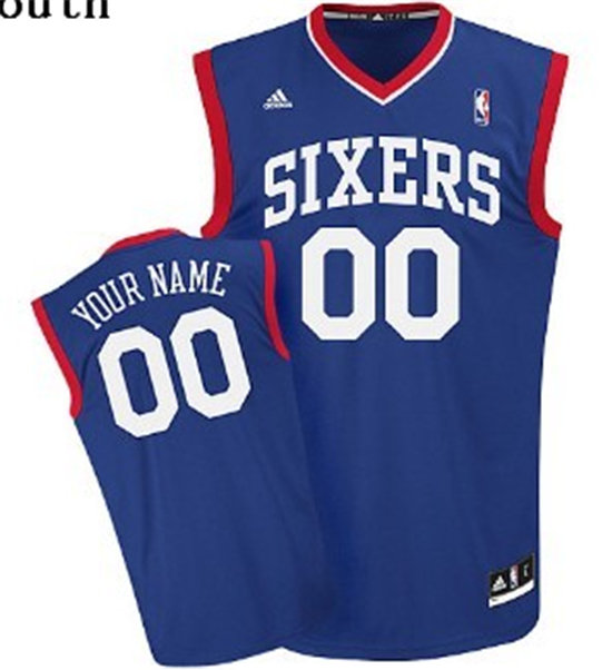 Kids Philadelphia 76ers Customized Blue Jersey