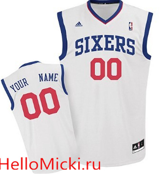 Mens Philadelphia 76ers Customized White Jersey