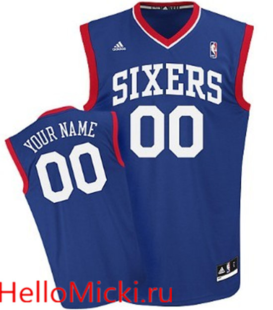 Mens Philadelphia 76ers Customized Blue Jersey