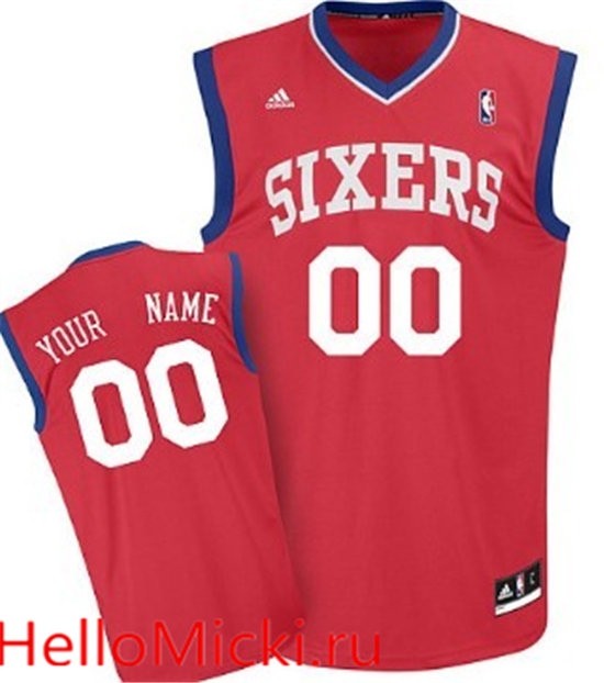 Mens Philadelphia 76ers Customized Red Jersey