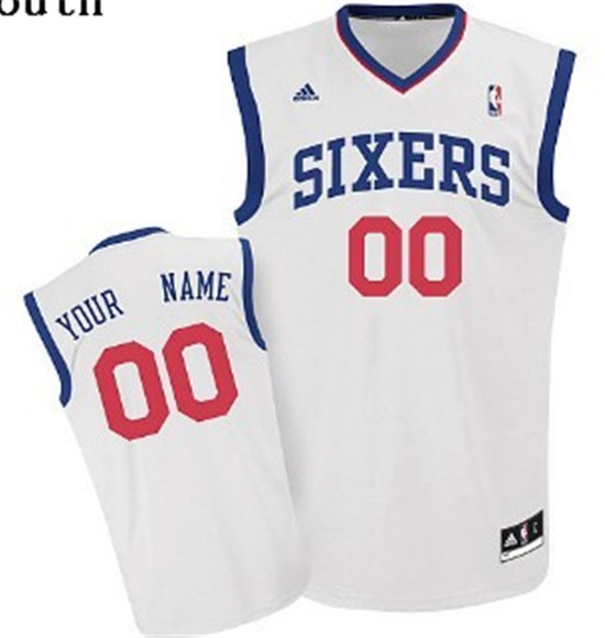 Kids Philadelphia 76ers Customized White Jersey