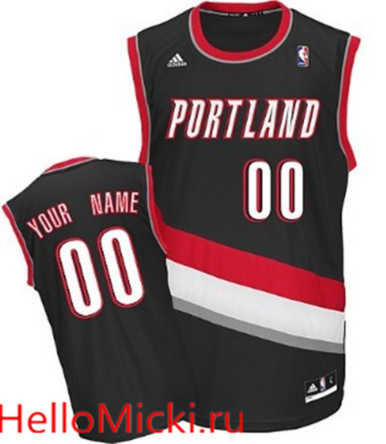 Mens Portland Trailblazers Customized Black Jersey