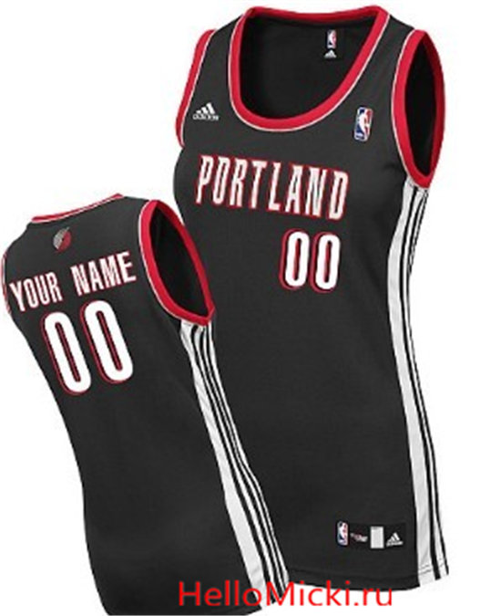 Womens Portland Trailblazers Customized Black Jersey