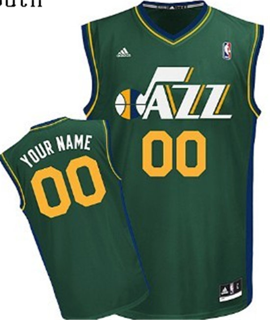 Kids Utah Jazz Customized Green Jersey