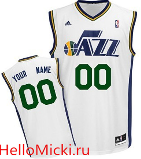 Mens Utah Jazz Customized White Jersey