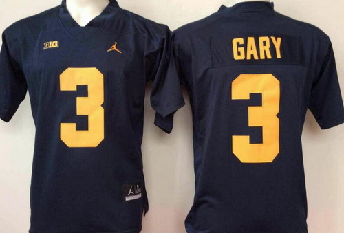 Men's Michigan Wolverines #3 Rashan Gary Navy Blue Stitched College Football Brand Jordan NCAA Jersey