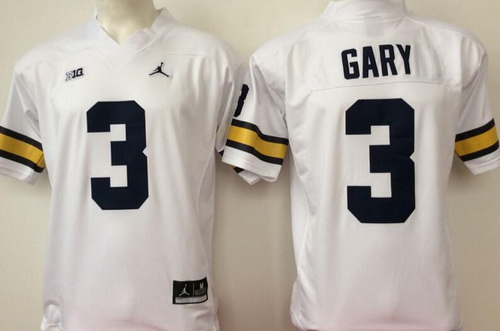 Men's Michigan Wolverines #3 Rashan Gary White Stitched College Football Brand Jordan NCAA Jersey