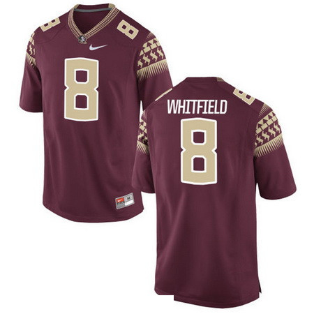 Men's Florida State Seminoles #8 Kermit Whitfield Red Stitched NCAA College Football Jersey
