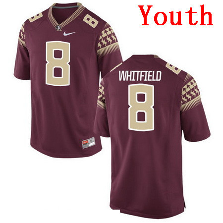 Youth Florida State Seminoles #8 Kermit Whitfield Red Stitched College Football 2016 Nike NCAA Jersey