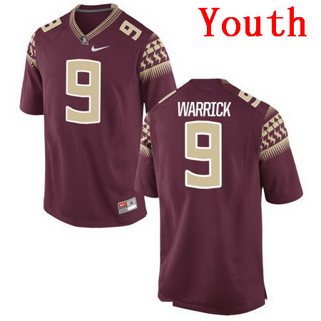Youth Florida State Seminoles #9 Peter Warrick Red Stitched College Football 2016 Nike NCAA Jersey