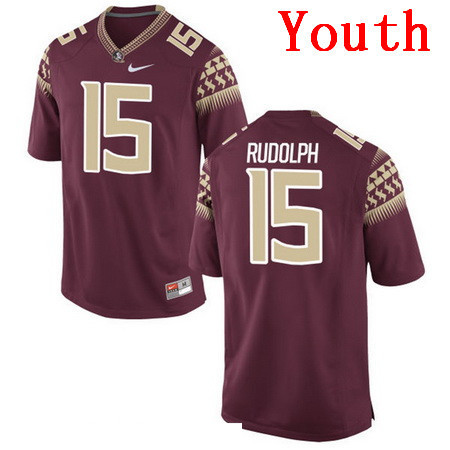 Youth Florida State Seminoles #15 Travis Rudolph Red Stitched College Football 2016 Nike NCAA Jersey